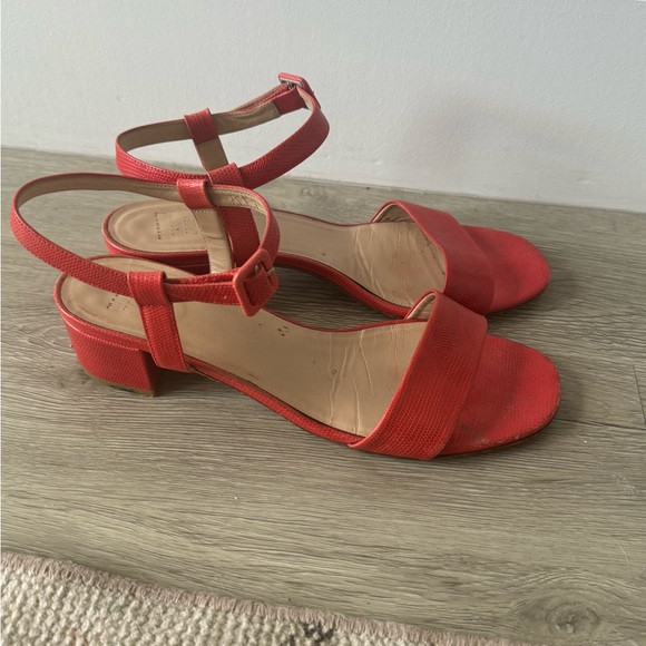 Maryam Nassir Zadeh Red Faux Lizard Sophie Sandal Size 41 - Picture 5 of 8